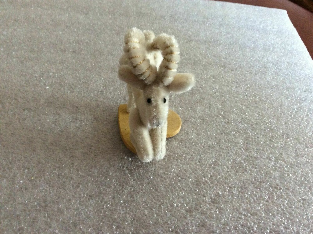 Hand Made Miniature Stuffed Jointed Ram