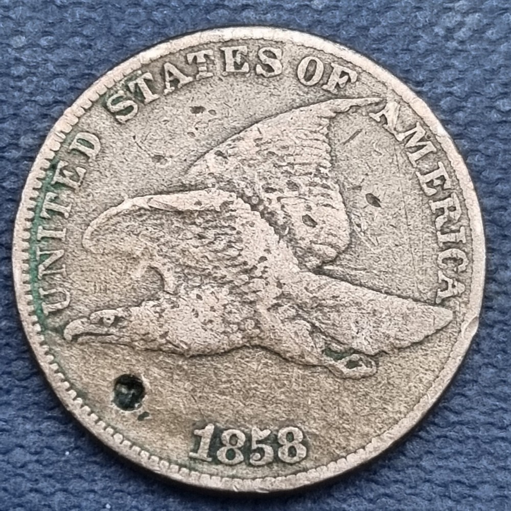1858 Flying Eagle Cent 1c Better Grade VF Details #60485