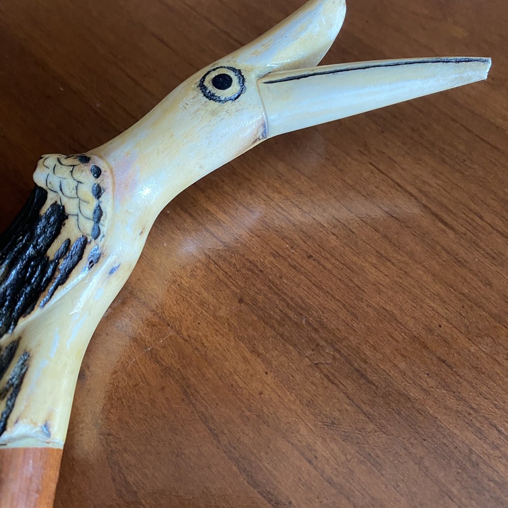 Vintage cane deer antler handle .