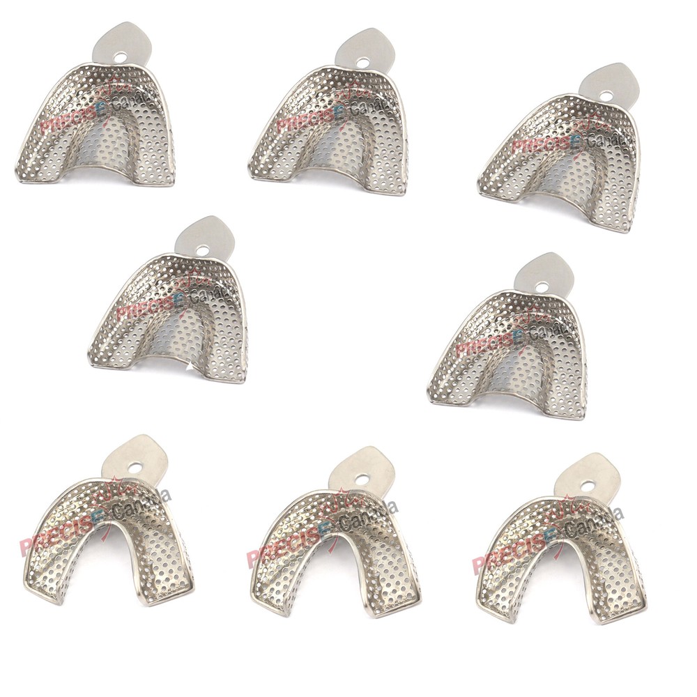 8 Pcs  Impression Tray Upper Extra Large + lower Extra Large Perforated