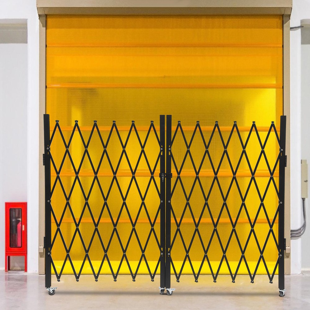 Double Folding Security Gate Rolling Folding Door Gate Expandable Scissor Gate