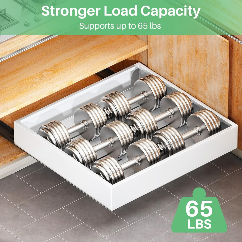 Pull Out Cabinet Organizer, 21"Deep, Heavy Duty Full-Extension Slide Out Drawers