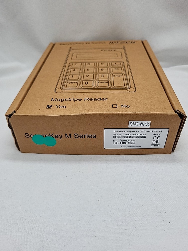 IDTECH Secure Key Card Reader M130 w/ Magstripe Reader IDSK-534833ABE USB