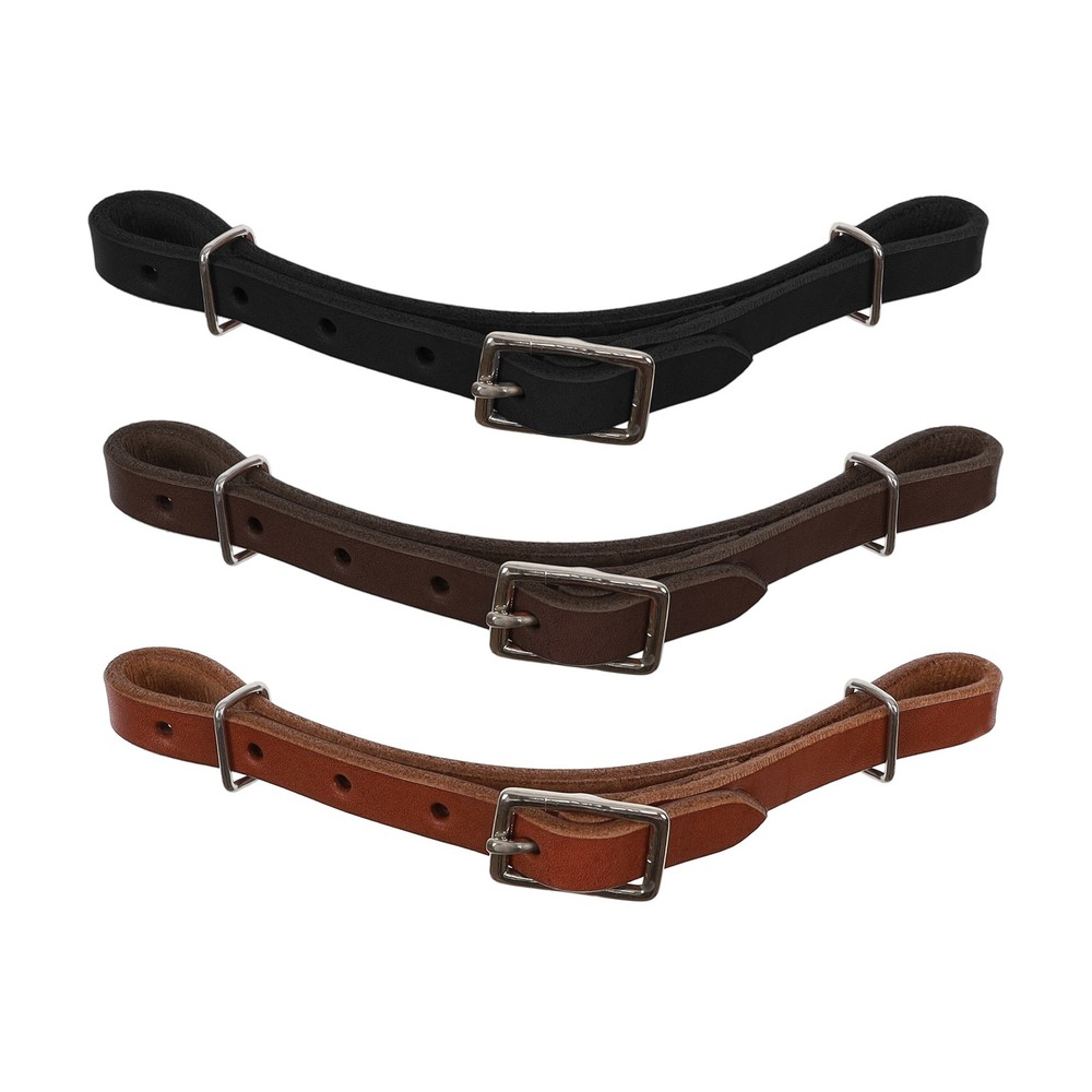 Showman Adjustable Oiled Leather Curb Strap