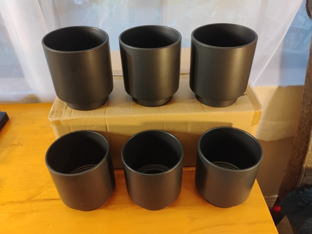 6- Pack Threshold Black Ceramic Planters