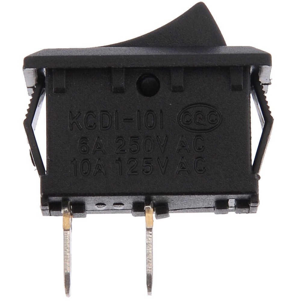 2x Black On/Off Switch Rocker Toggle Press Flip Square Rectangle Basic AC/DC