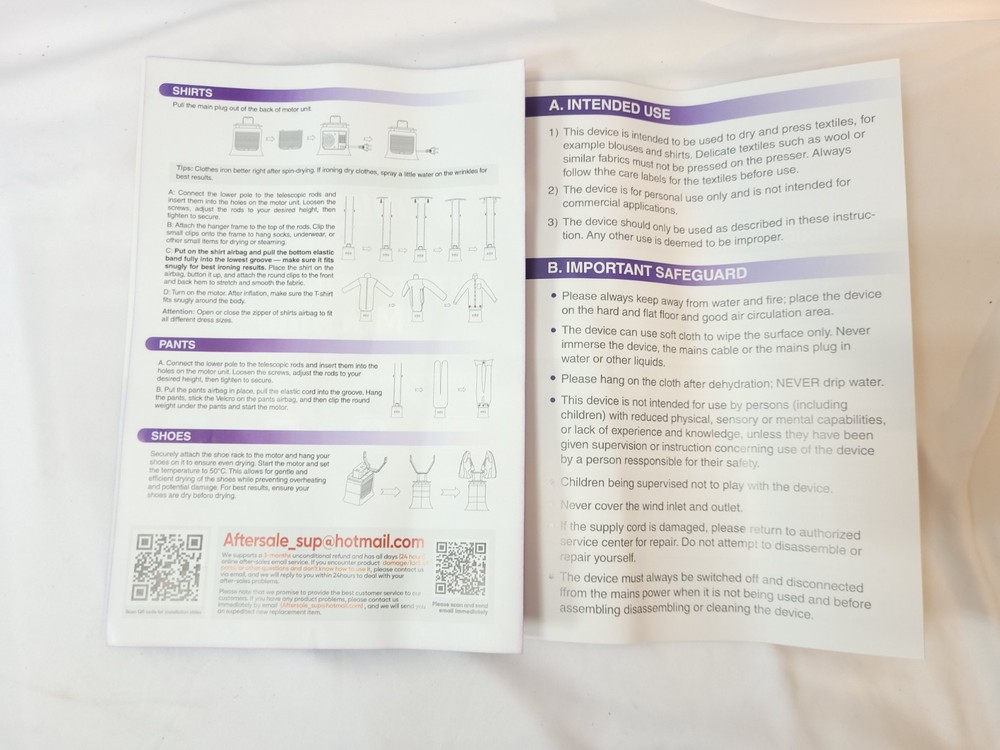 Automatic Hot Air Ironing Machine, Clothes Iron Steamer, Read Condition Missing