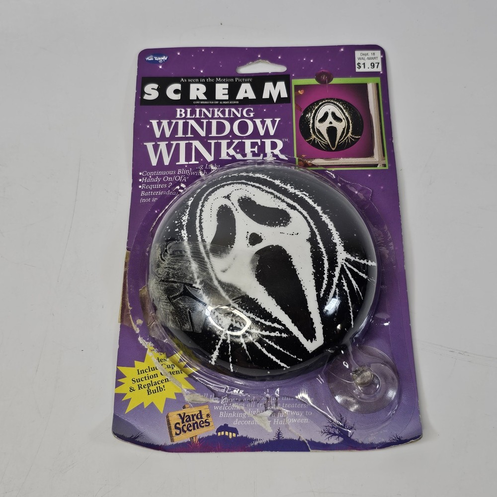 Vintage Scream Ghost Face Blinking Window Winker 1997 (Open)