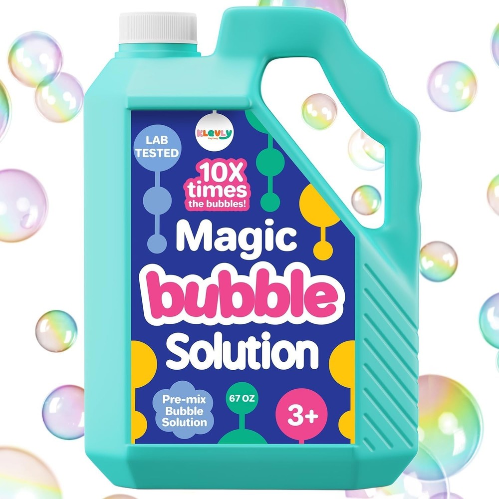 33 OZ Iridescent Bubble Solution Refill | Non-Toxic Pre-Mix Bubble Refill Sol...