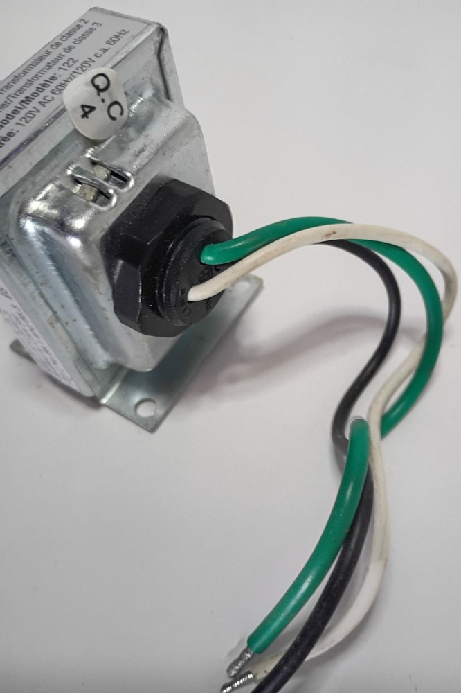 Electrical step-down transformer used to power low-voltage devices doorbell