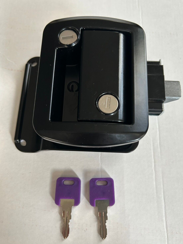 Black RV Paddle Entry Door Lock Latch Handle Knob Deadbolt Camper Trailer Global