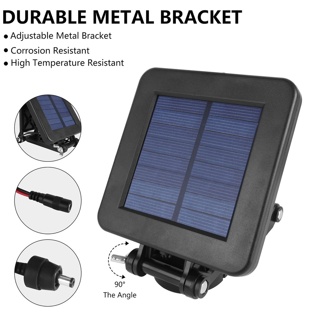 6V Solar Panel For Deer Feeder, Efficient Charger W/adjustable Mountin
