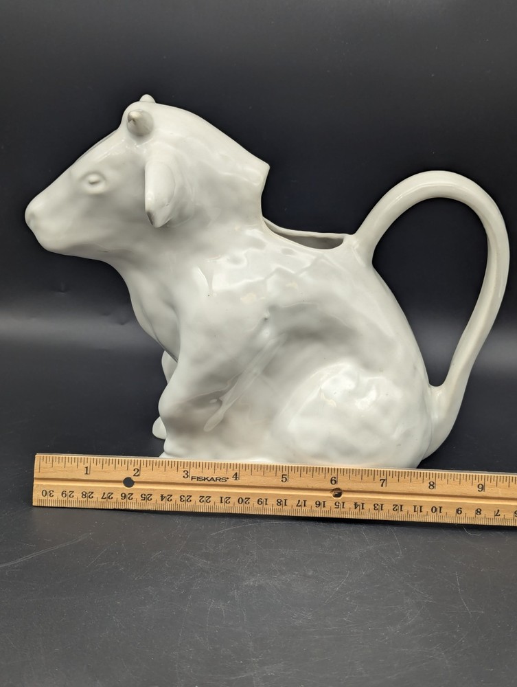 White Ceramic Bull Pitcher Pottery Barn