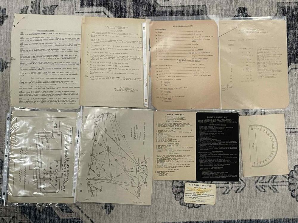 WW2 WWII US Navy USN 1944 Naval Pilot Grouping Documents & Learning Materials