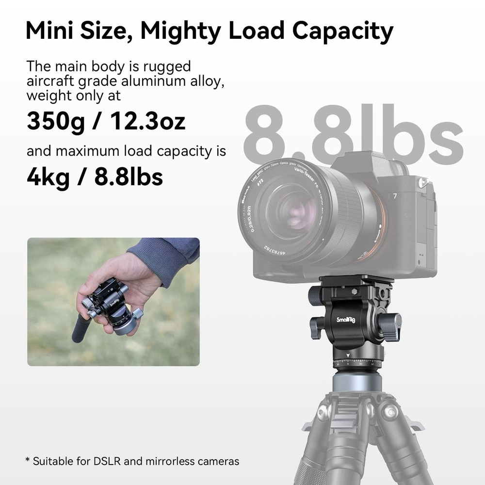 Video Head with Leveling Base, Quick Release Plate for Arca Swiss and Adjusta...