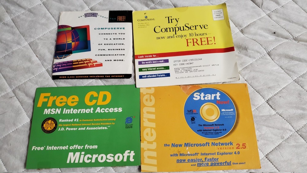 Internet dial-up from Compuserv and Microsoft
