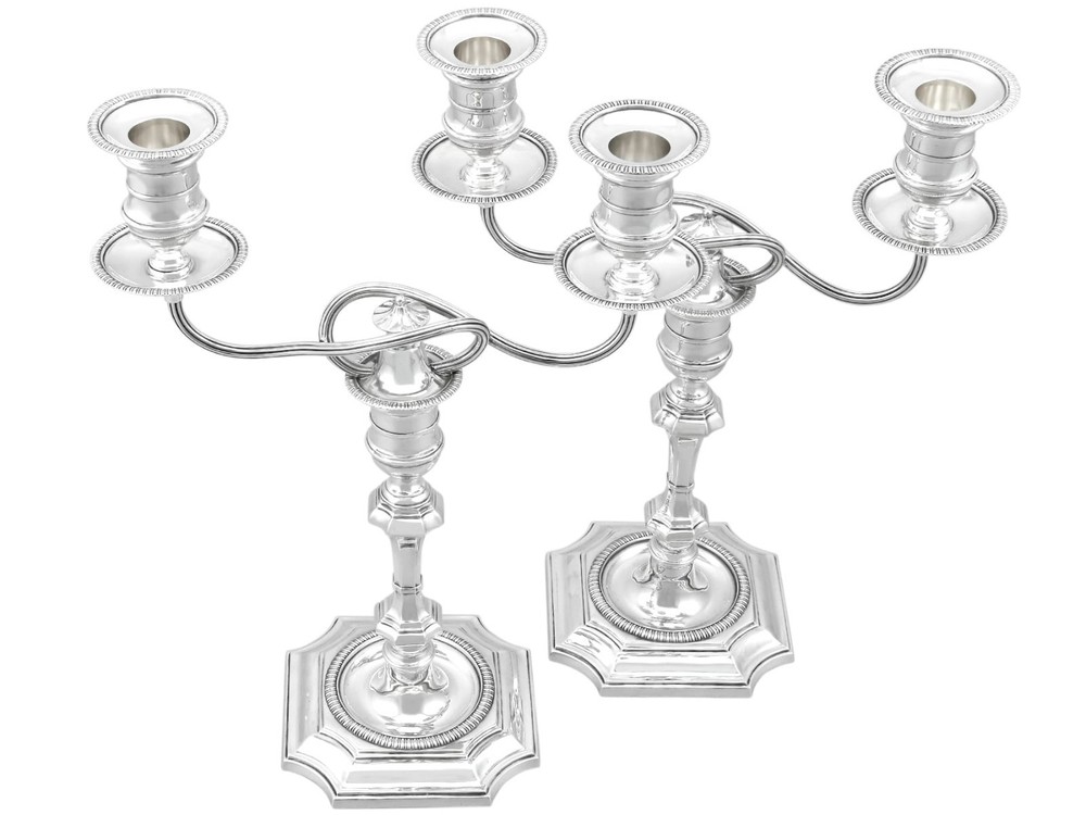 Antique Victorian Sterling Silver Two-Light Candelabra (1893)