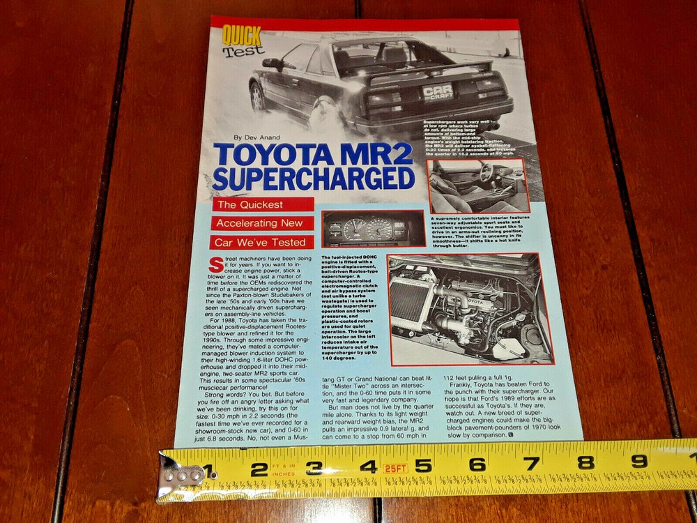 1988 TOYOTA MR2 SUPERCHARGED ORIGINAL ARTICLE