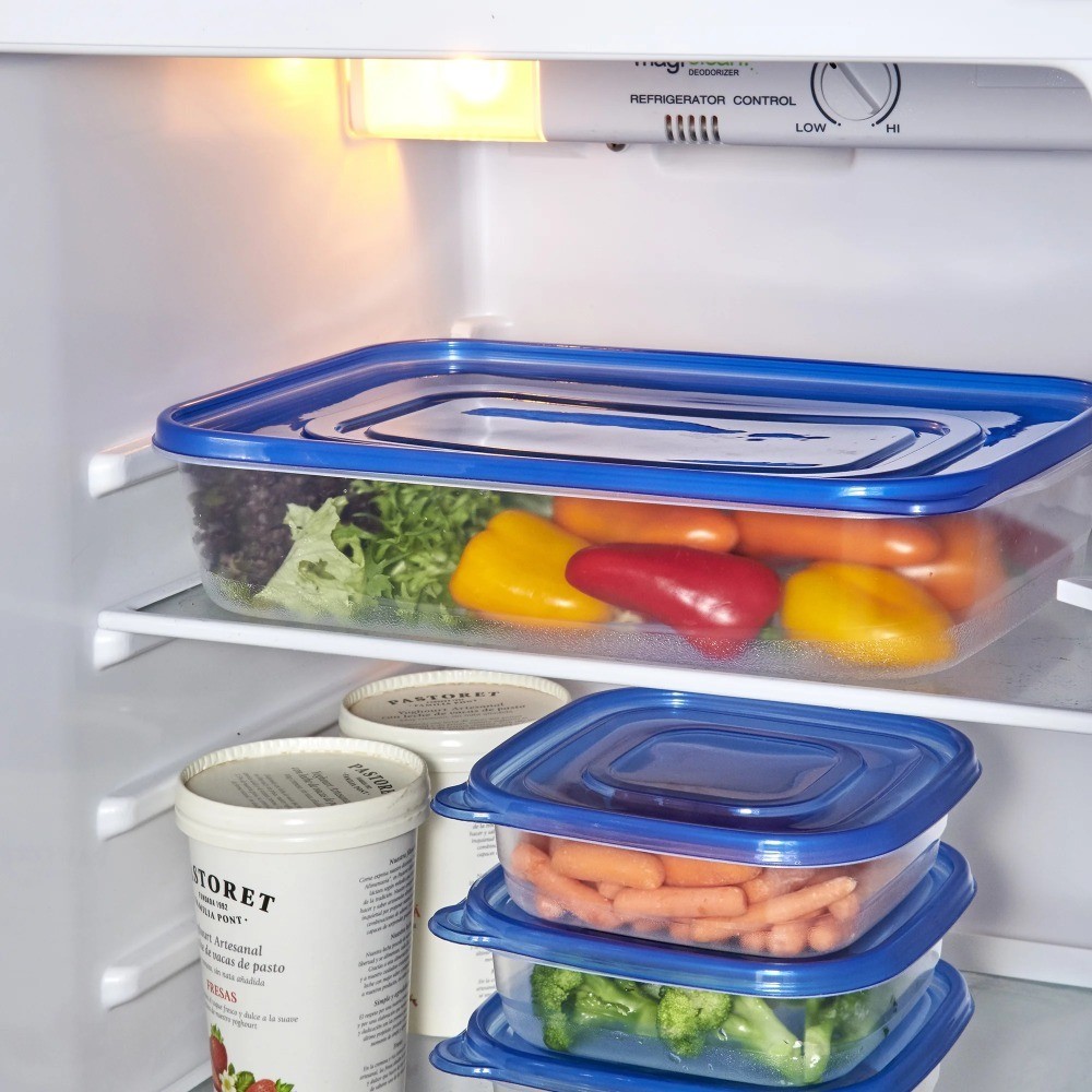 2 Pack Rectangular 1 Gallon Plastic Food Storage Container for Pantry