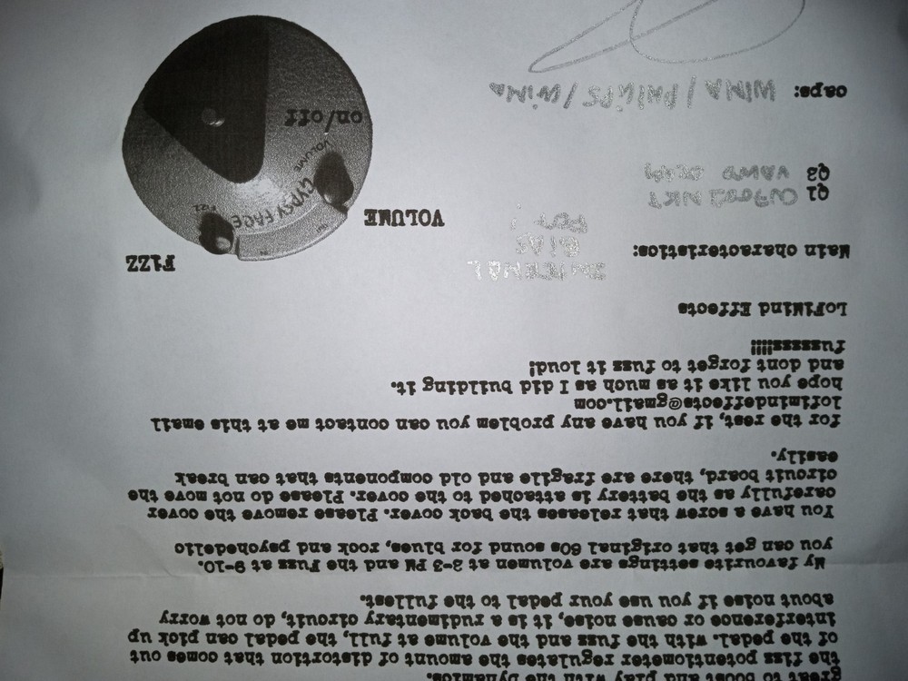 Lofi mind Gypsy face/ Fuzz Face prototype