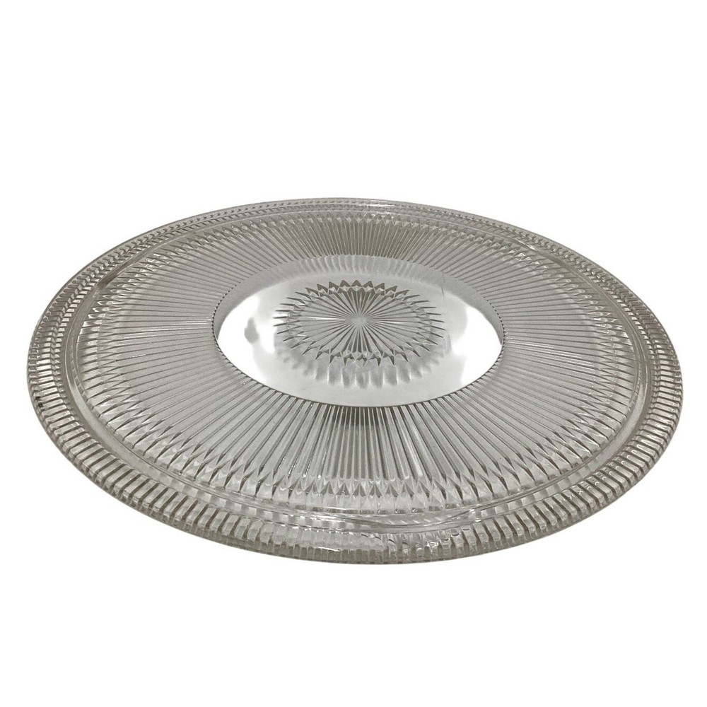Clear Pressed Glass Platter Starburst