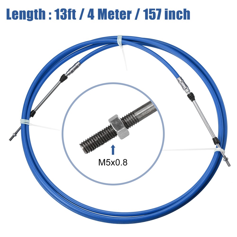 Pack(2) 13FT Throttle Control Cable Shift Control Lever 33C for YAMAHA Engine