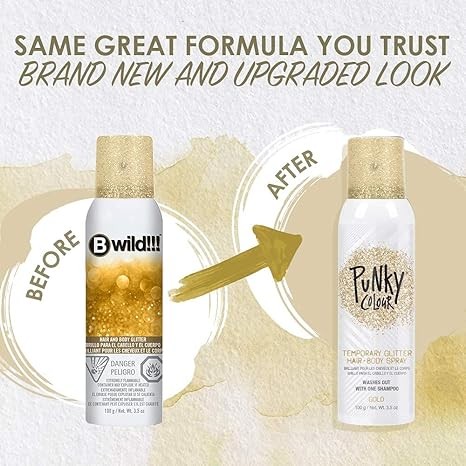 Gold Temporary Hair Glitter Spray