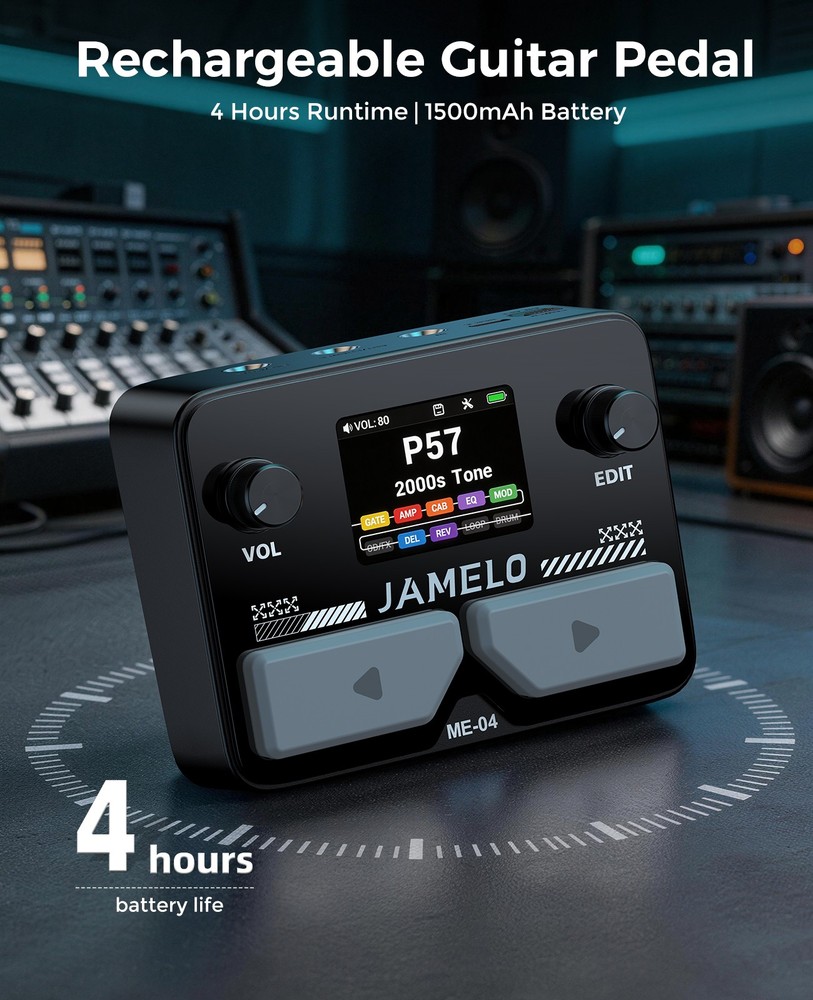 JAMELO MINI Pocket Multi-Effects Guitar Pedal Effects Processor w/ 10 Effects