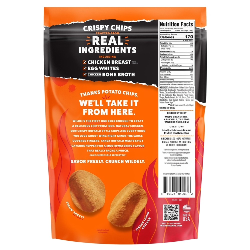Wilde Protein Chips Buffalo Chicken, 8.5 oz
