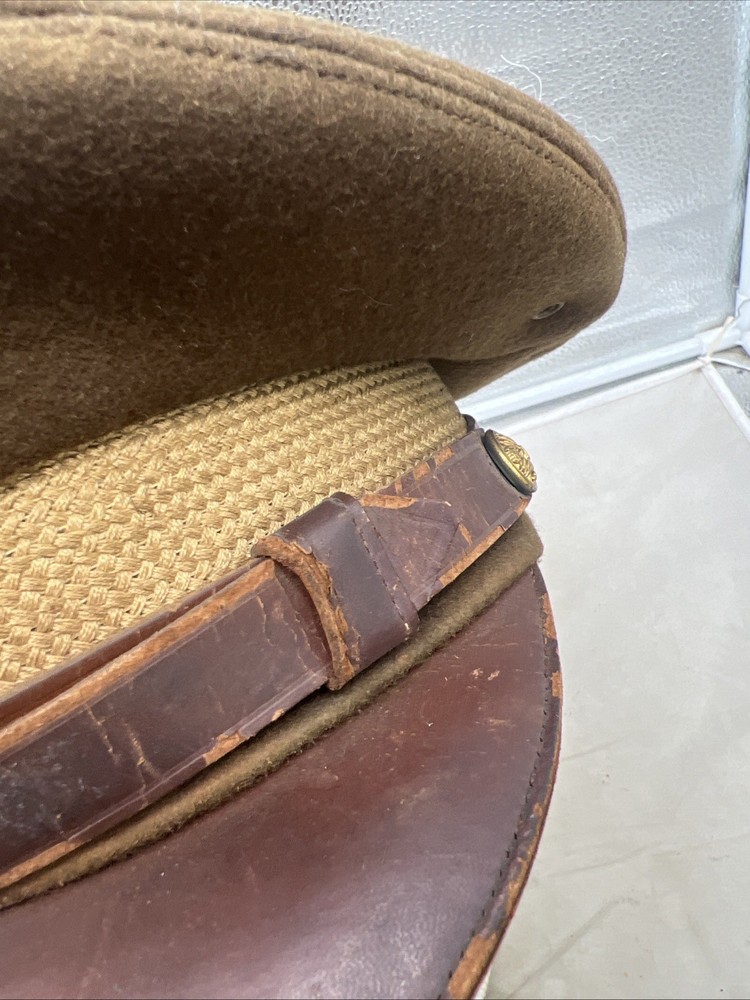 WW2 US Army Officer Visor Hat OD Size 7 (RF