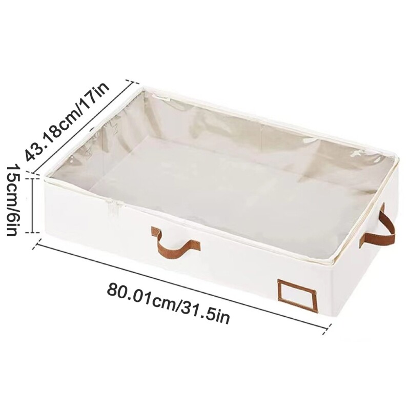 Foldable Under Bed Storage Box with Clear Window for Easy Access Clothes Holder