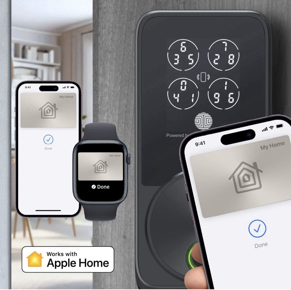 Lockly Secure Pro Combination Keypad Smart Lock Black Touch Screen Apple HomeKit