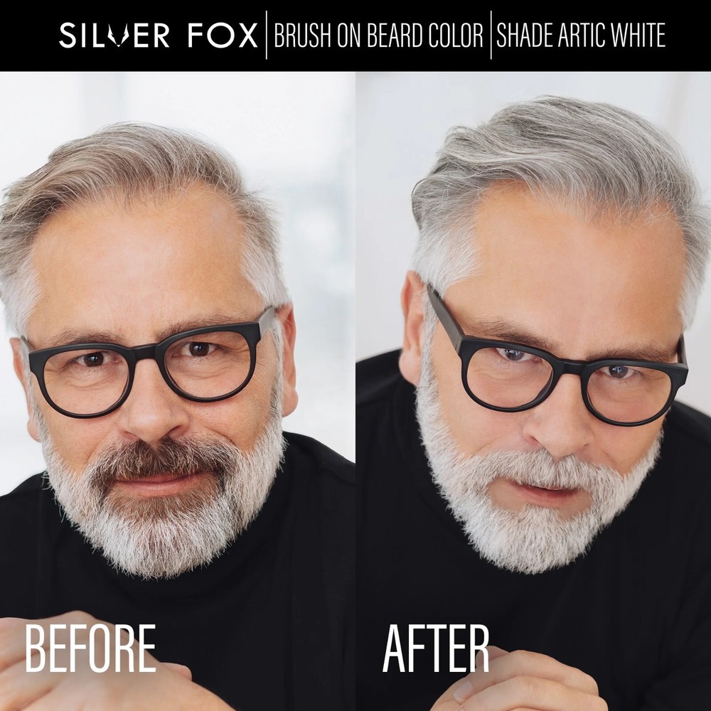 Silver Fox Arctic White Brush on Beard Color