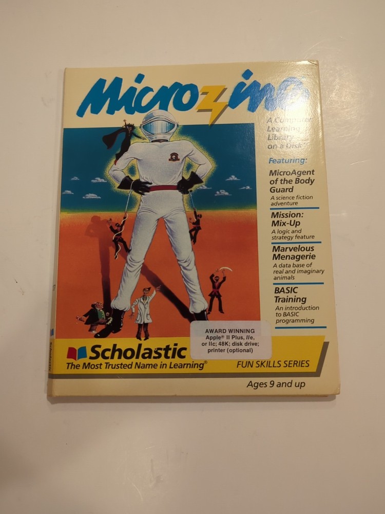 Microzine #17 Scholastic Apple II Software 5.25" Floppy Disk Tested