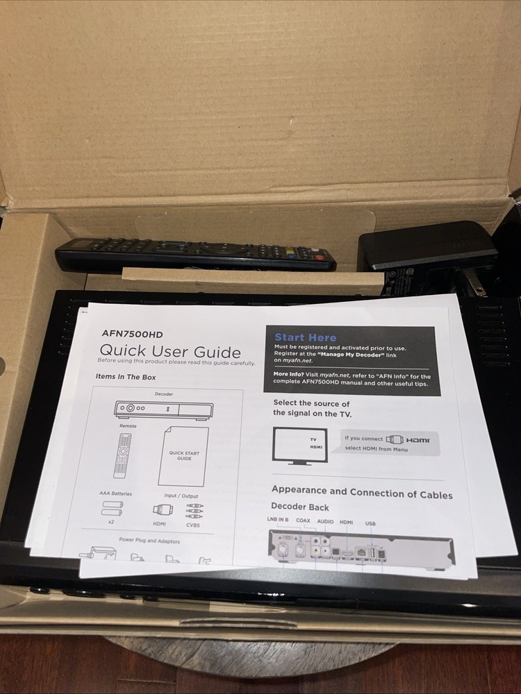 Next Generation AFN DVR Satellite TV Decoder & DVR AFN7500HD