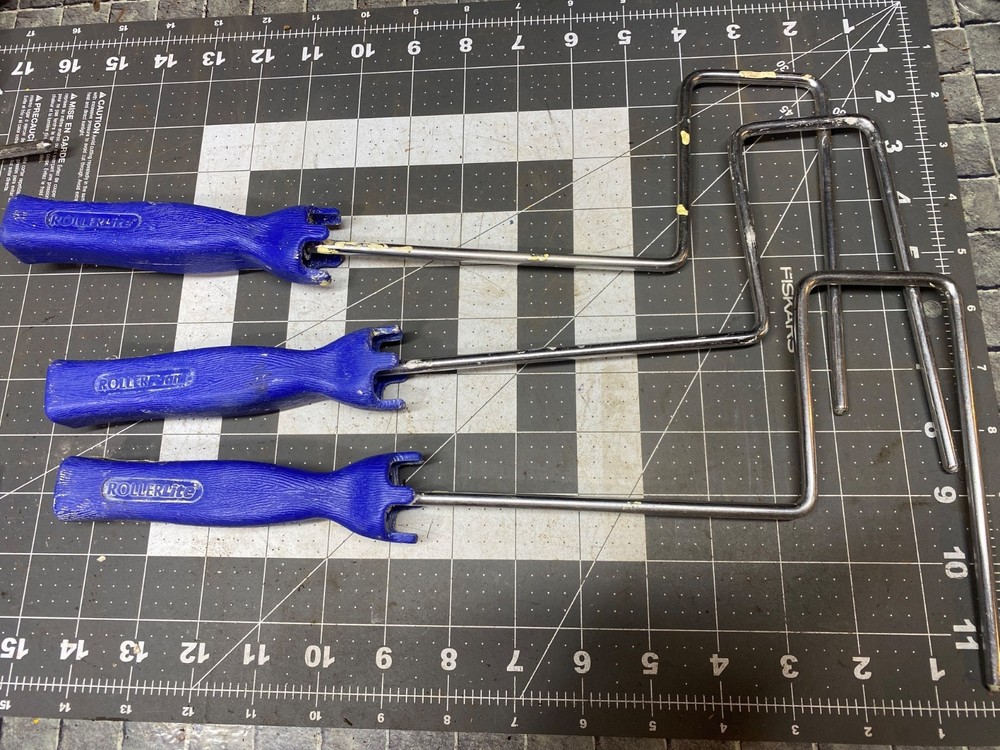 Three Paint Rollers for 6" Rolls  with threaded ends for broom handle