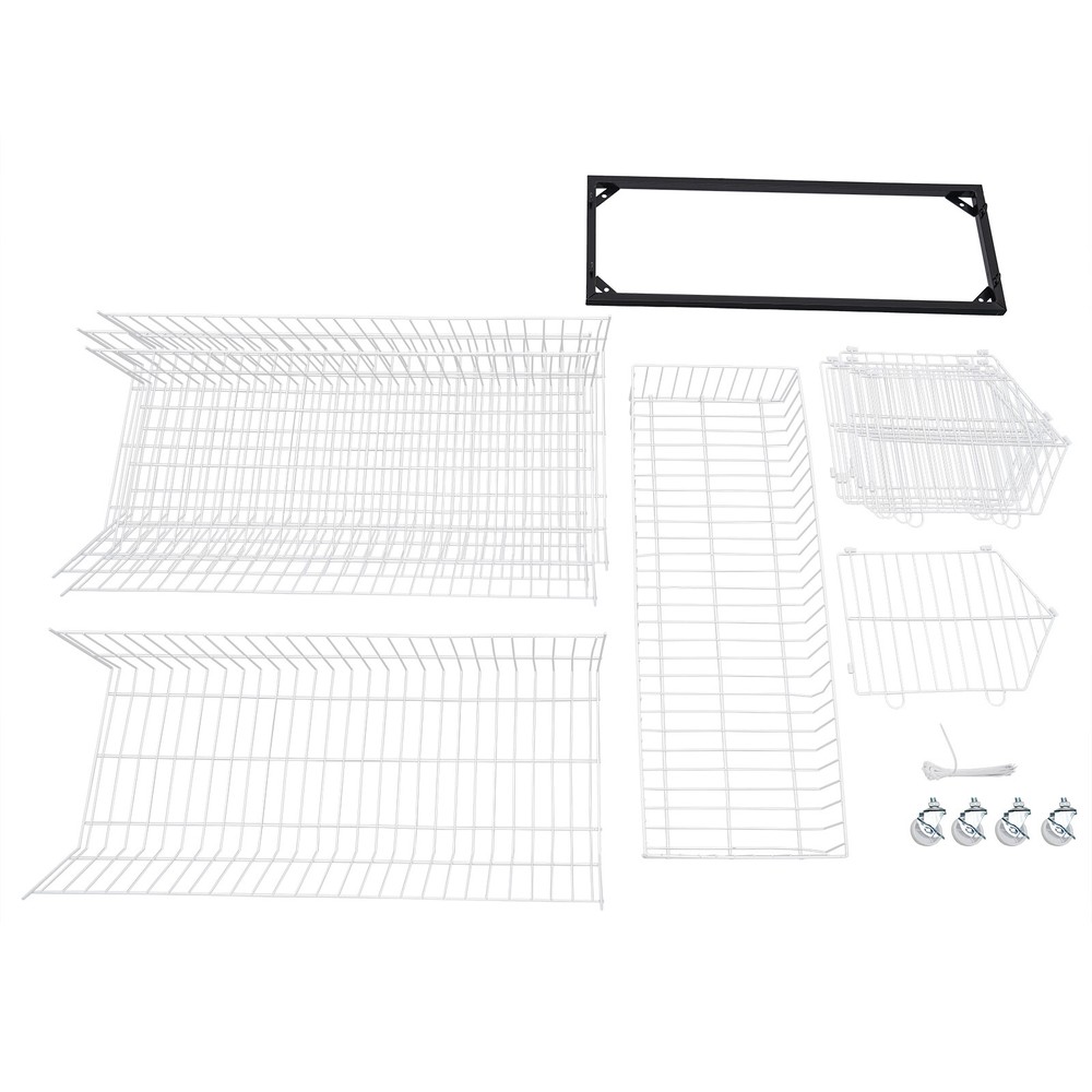 Retail Display Rack Shelf 5Tier White Wire Grid Merchandise Display Shelf US