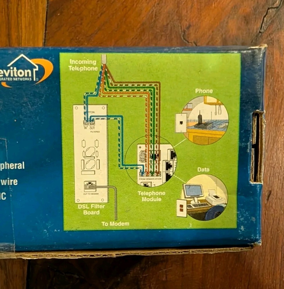 Leviton DSL Computer Filter Module Hi-Speed With Bracket 47616-DSF NEW Sealed