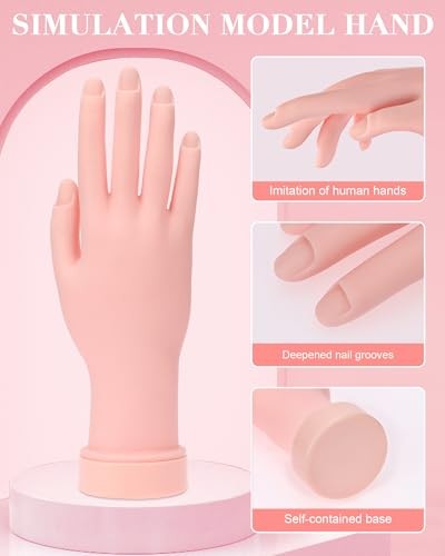 Flexible Acrylic Nail Practice Hand - Soft Touch Mannequin for Beginners