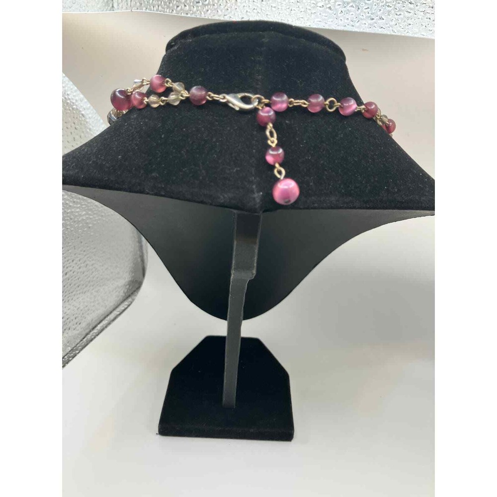 Purple Different Types Beaded Chain 19.25"Necklace!