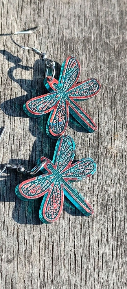 Unique dragonfly dangle earrings, 15 South
