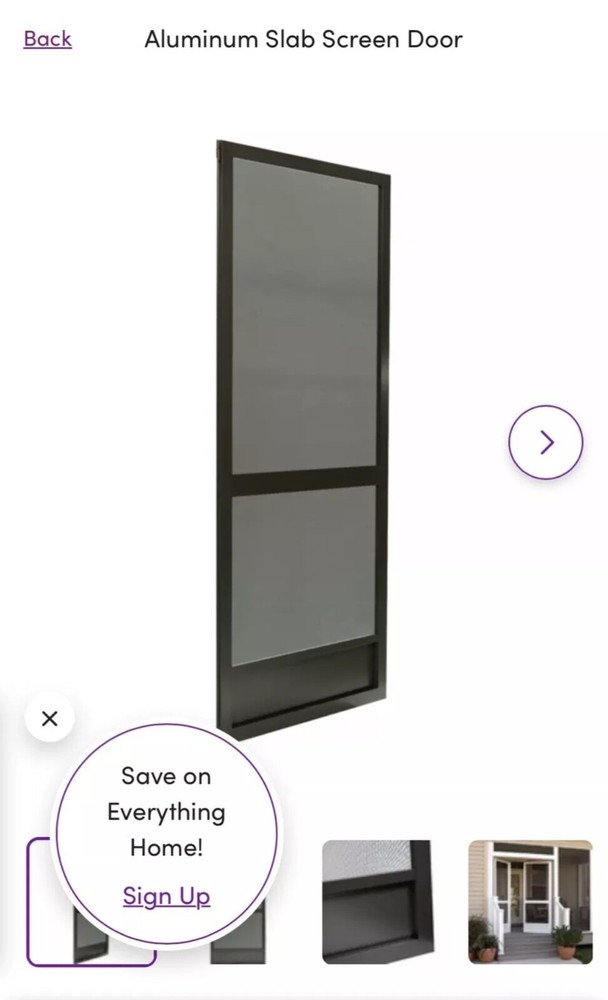 SCREEN DOOR WITH FRAME AND HINGES