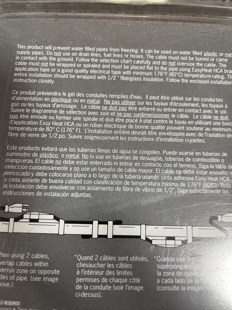 EasyHeat AHB124 24ft Pipe Heating Cable NEW