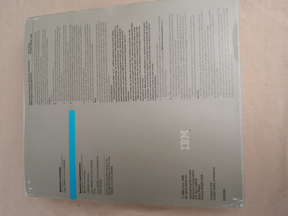IBM Disk Operating System Version 3.20 DOS 3.5" looks unused!