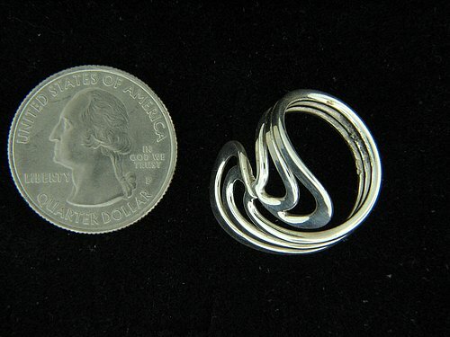 Sterling Silver Ring Adjustable Swirl Ladies Ring