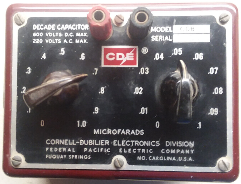 Vintage Cornell-Dubilier Decade Capacitor Model CDB3