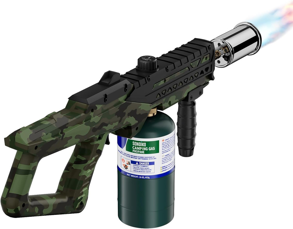 Powerful Cooking Propane Torch Gun, Culinary Torch Campfire Starter, Adjustable