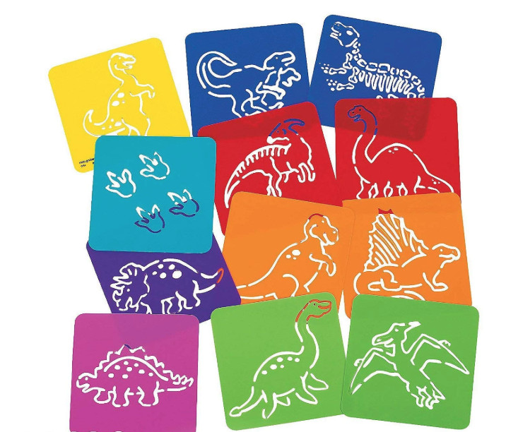 Plastic Dinosaur Stencils - All Weather  (1) Dozen