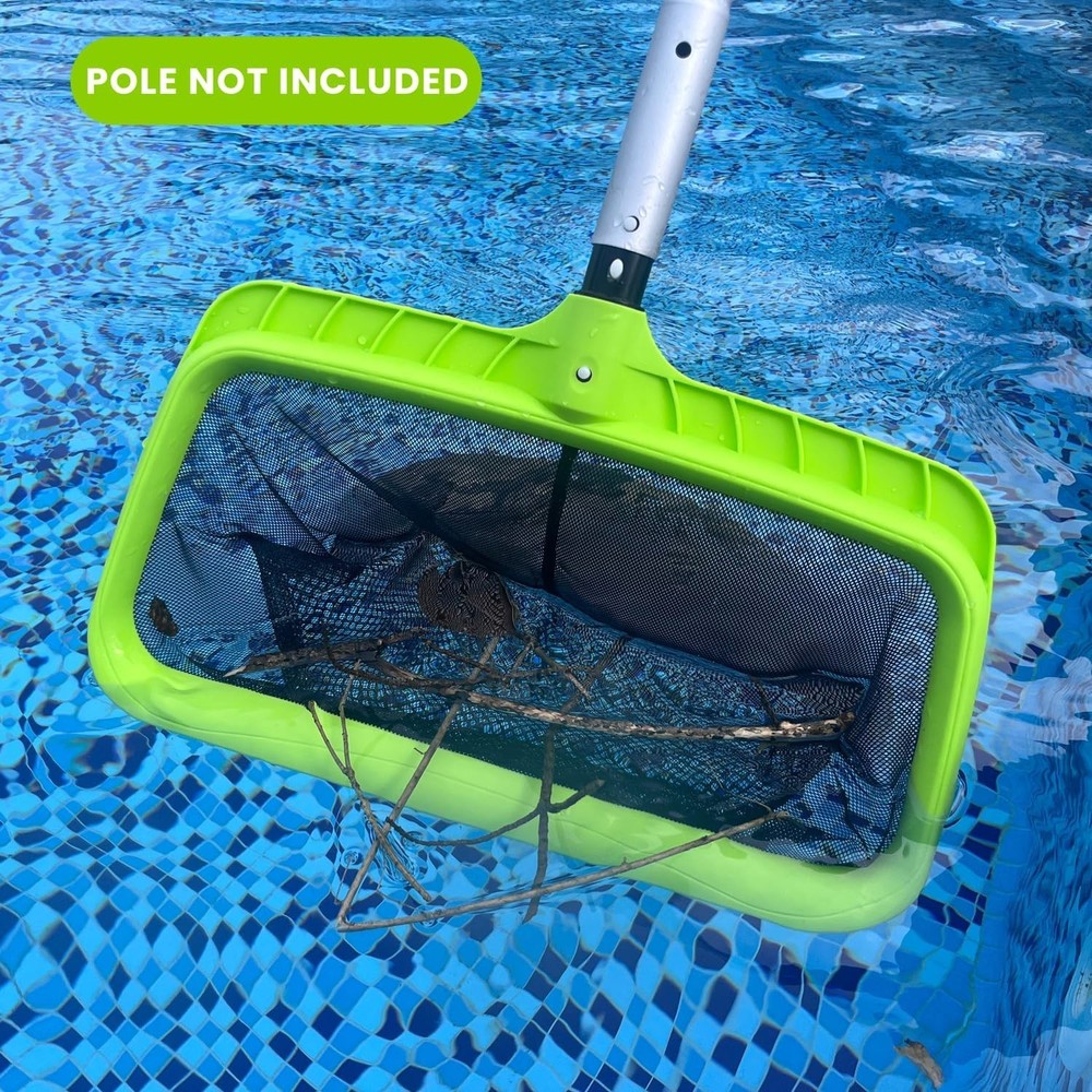 Durable Double-Layer Pool Leaf Skimmer Net with Reinforced Frame & Easy Grip