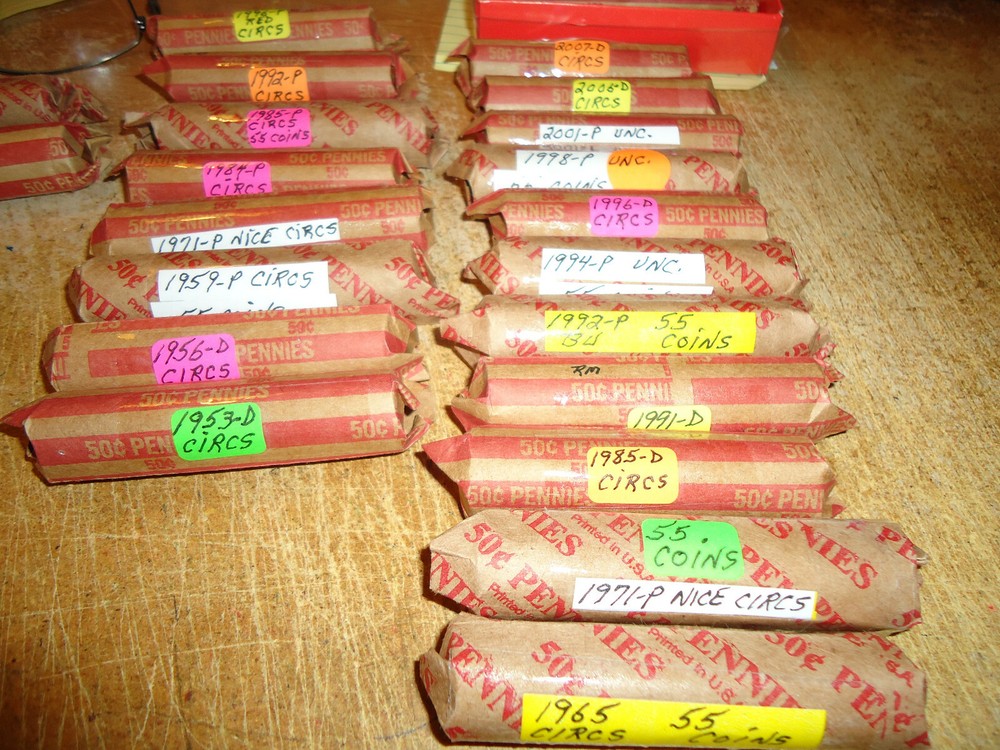 1971-P LINCOLN CENT ROLL  (55 COINS)